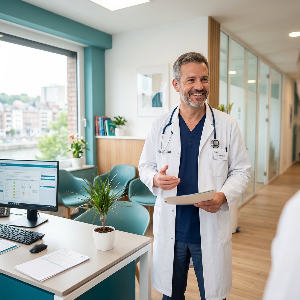 Dr. Liégeois dans son cabinet à Liège